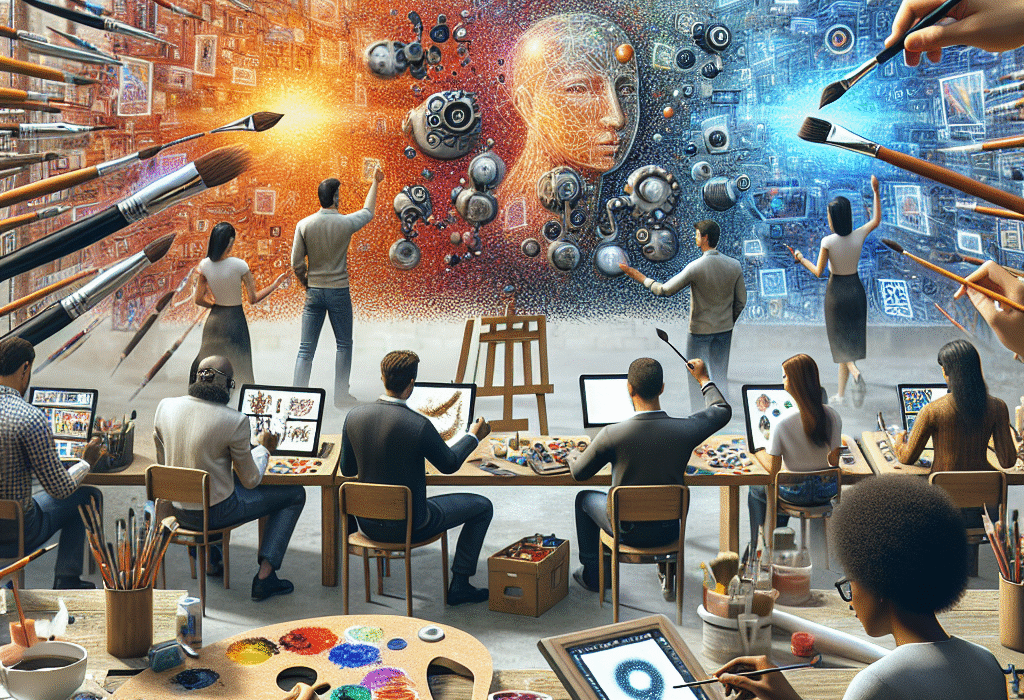 Imagen conceptual sobre Cómo la inteligencia artificial está transformando los procesos creativos generada por inteligencia artificial